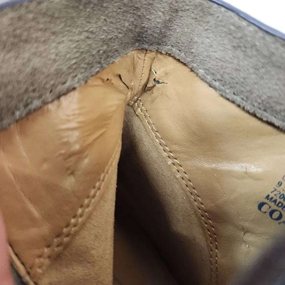 COACH Size 9.5 Pauline Women's Leather Signature Fashion Ankle Bootie Brown B